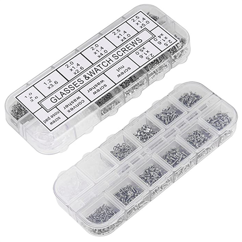 Branded 1000 Pcs Tiny Screws Nut with Screwdriver for Watch Eyeglass Repair Tool Set