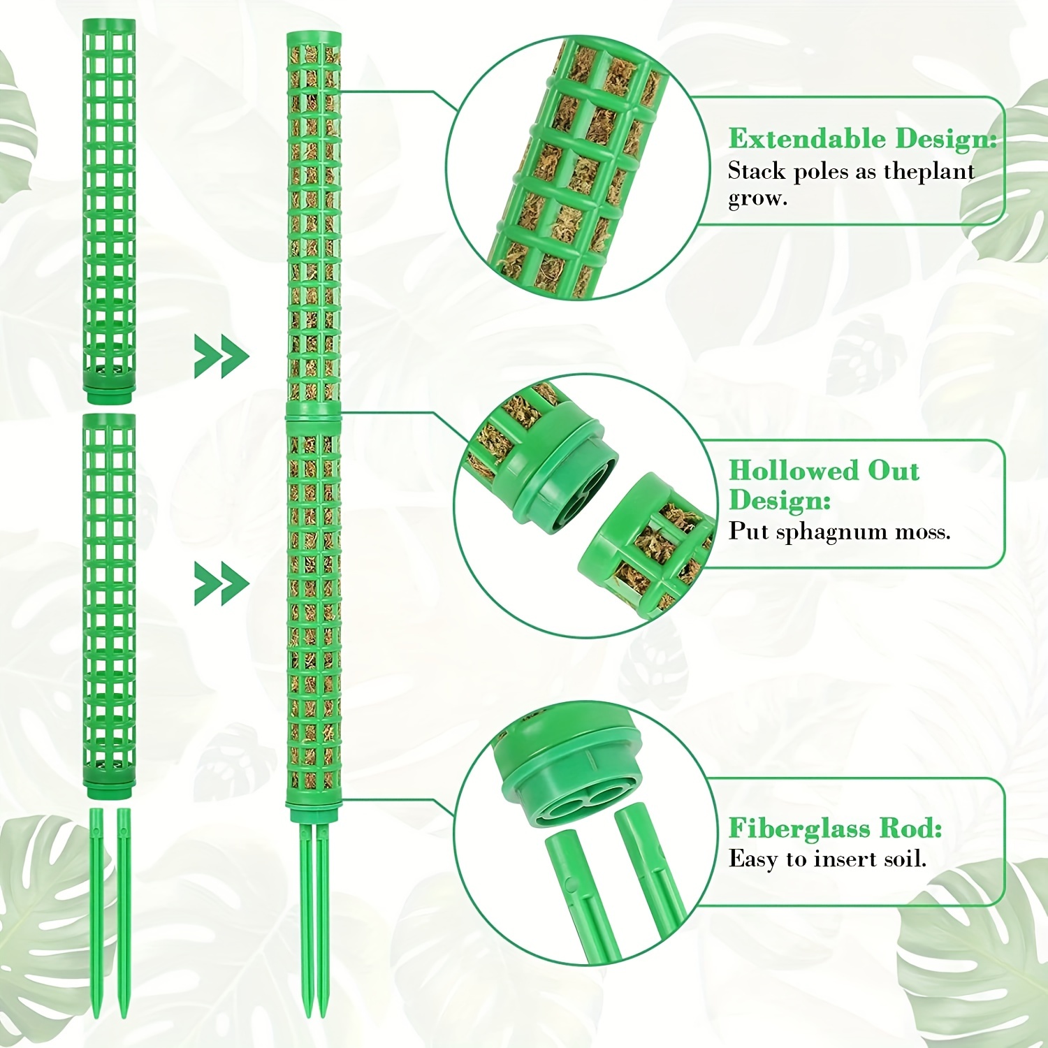 Stackable Mesh Moss Pole For Plants Monstera Plastic Net - Temu