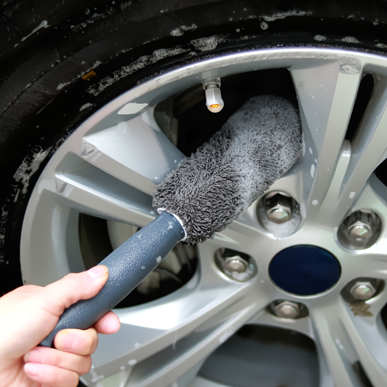 Car Wash Brush Microfiber Tire Scrubber Wheel Rim Brush - Temu