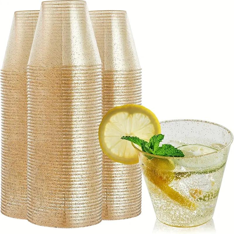 Vasos de plástico duro transparente de 50 ct 10 oz, suministros