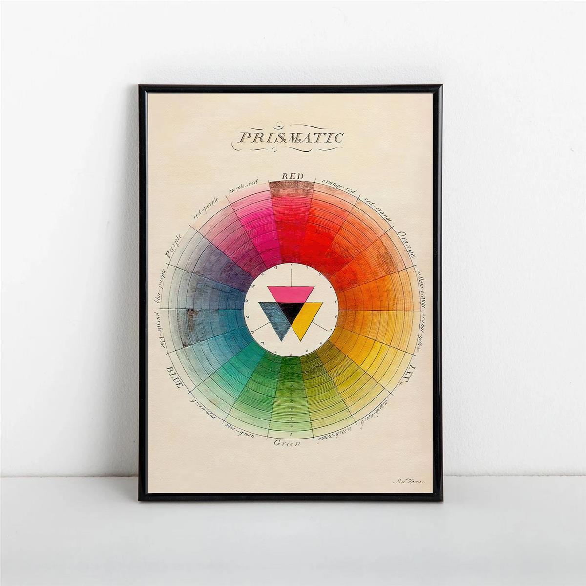 Color Wheel Color Chart Poster Educational Wall Art Canvas - Temu