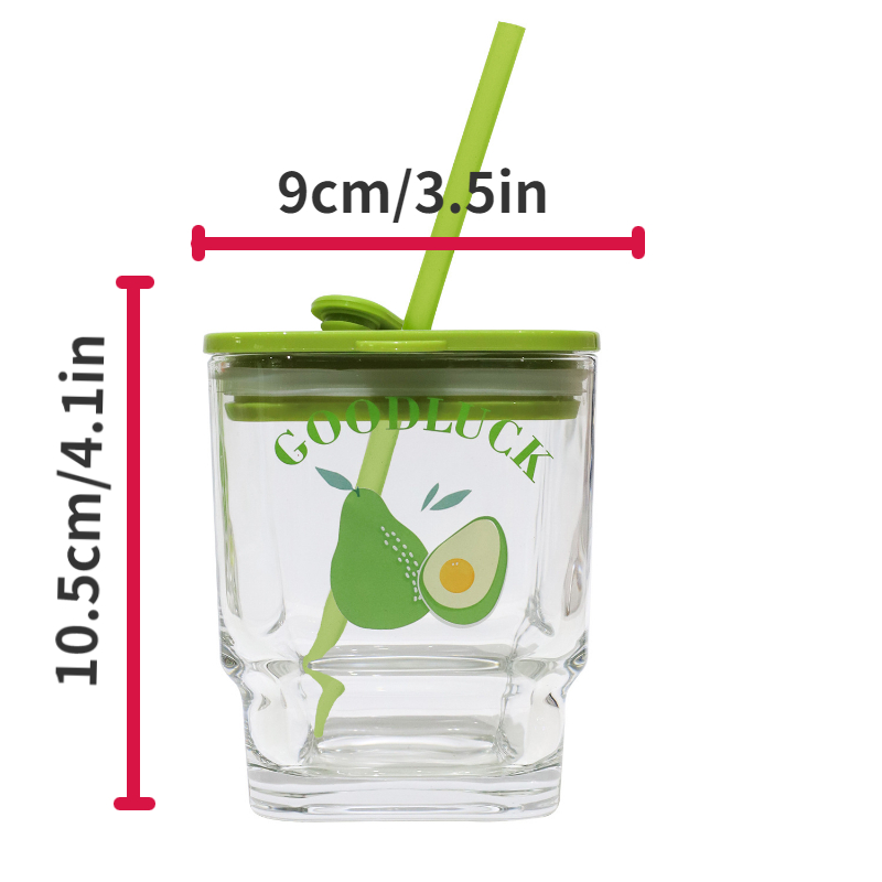 Glass Cup, Large Capacity, New Household Straw Cup With Cover, Coffee Cup,  Water Cup - Temu