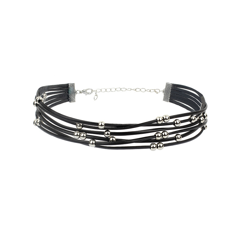 Buy The Black Layered Choker with Black Bead | JaeBee Jewelry