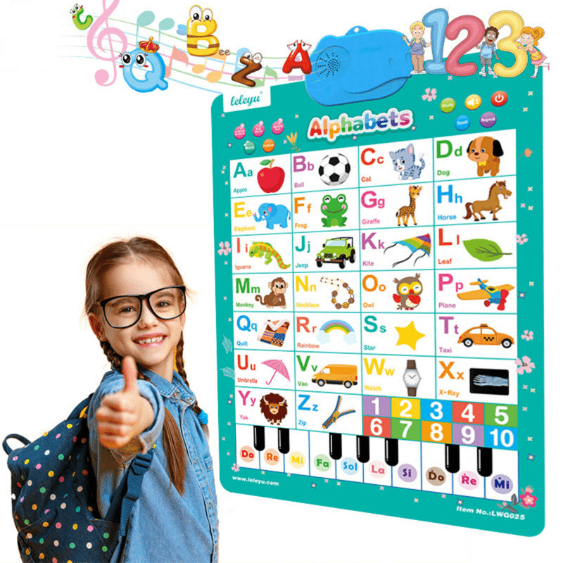 Gráfico de parede eletrônico Interativo Alfabeto Infantil Pré-Escola Jogos  Educativos Atividades de Aprendizagem para Crianças Presentes de  Aniversário Brinquedos