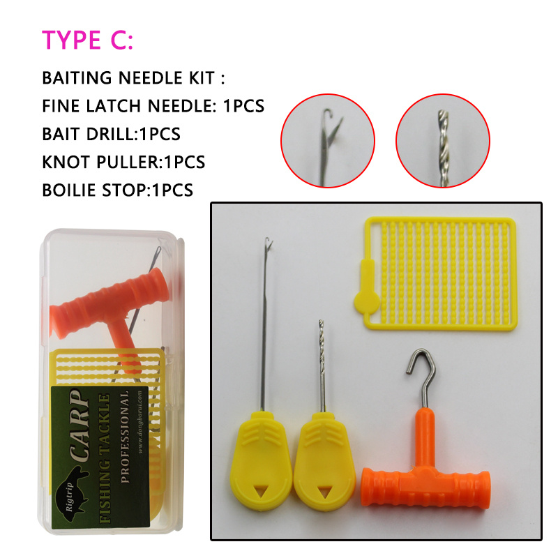 4x Carp Fishing Baiting Needles Splicing Needles Knot Puller Scissors  Boilies Pop Up Corn Tiger Nut Chod Hair Rigs Making Tools