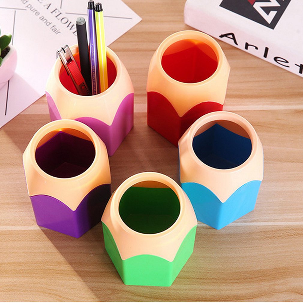 2pcs Creativo Pen Vaso Matita Pennello Trucco Portapenne Cancelleria  Scrivania Ordinata Plastica Scrivania Organizzatore Contenitore Scuola  Forniture Per Ufficio - Temu Italy