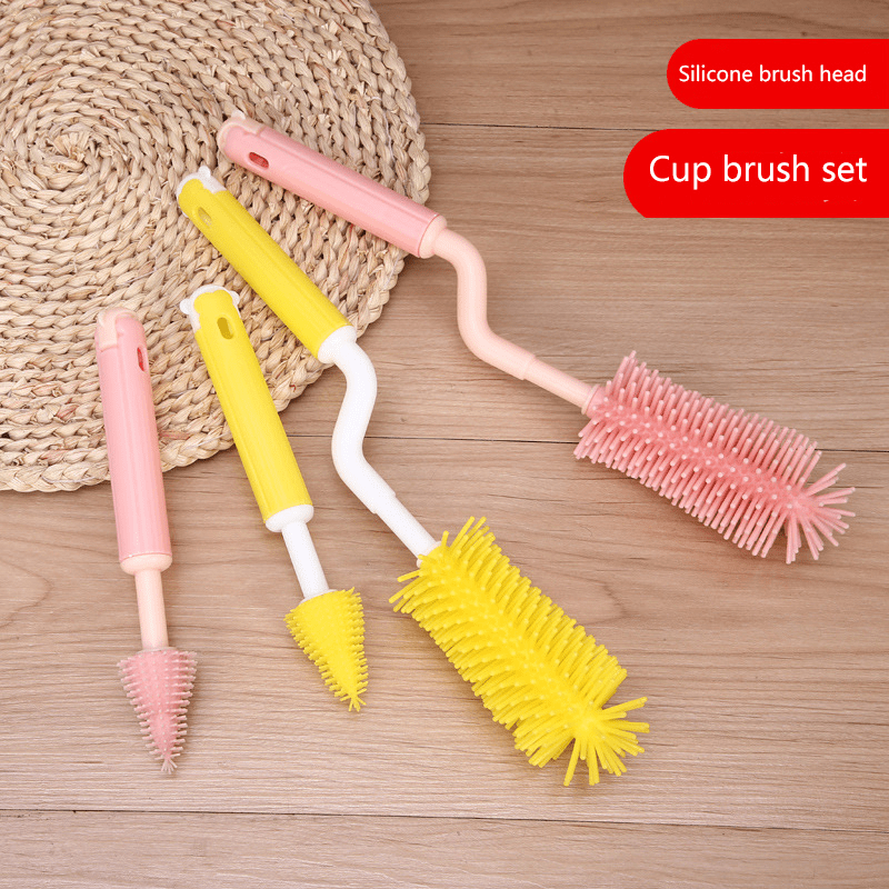 3pcs Baby Bottle Brush Set for Cleaning Bottles & Pacifiers