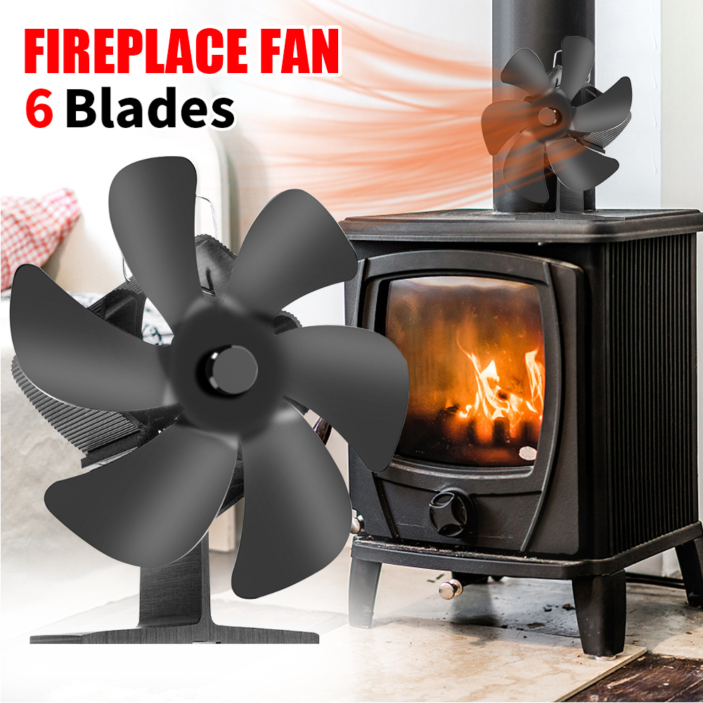 New 6-Blade Heat Powered Stove Fan Quiet Environmental Fireplace Fan Heater  Tool Home Patio Efficient Heat - AliExpress
