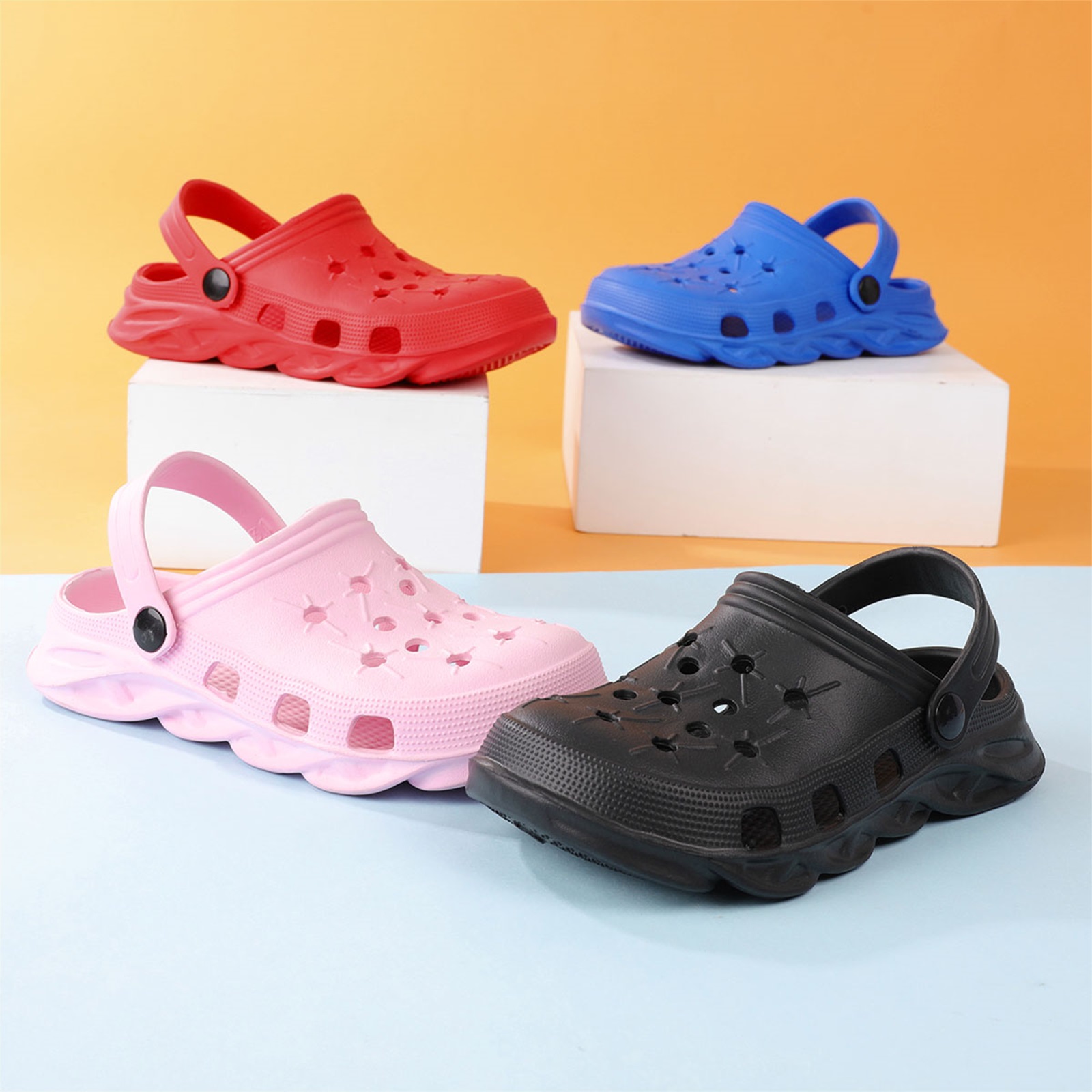 Casual Colorful Breathable Clogs For Boys And Girls, Quick Drying