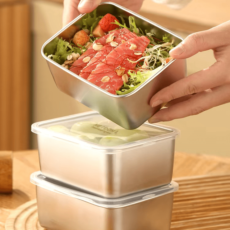 Portable Large Capacity 1200ml Bento Box Salad Dressing Container With Fork  Knife Low-fat Diet Meal Fruit Vegetable Leakproof