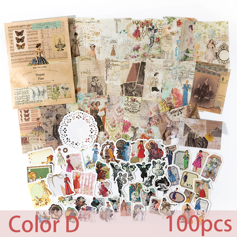 Vintage Material Label Stickers Journal Kit Handmade - Temu