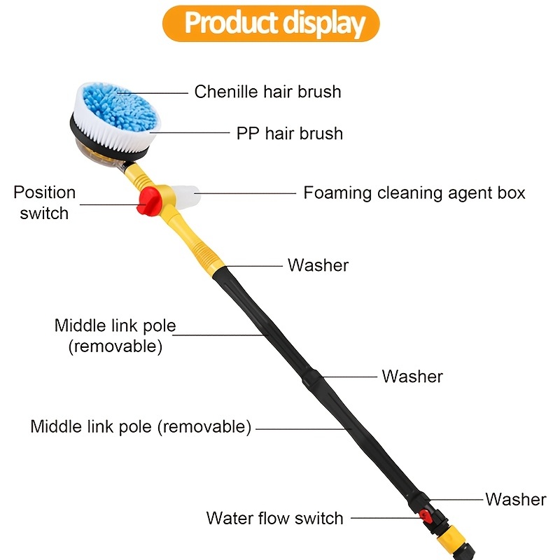 Car Wash Brush Cleaning Kit 360° Spin Car Mop Microfiber Car - Temu