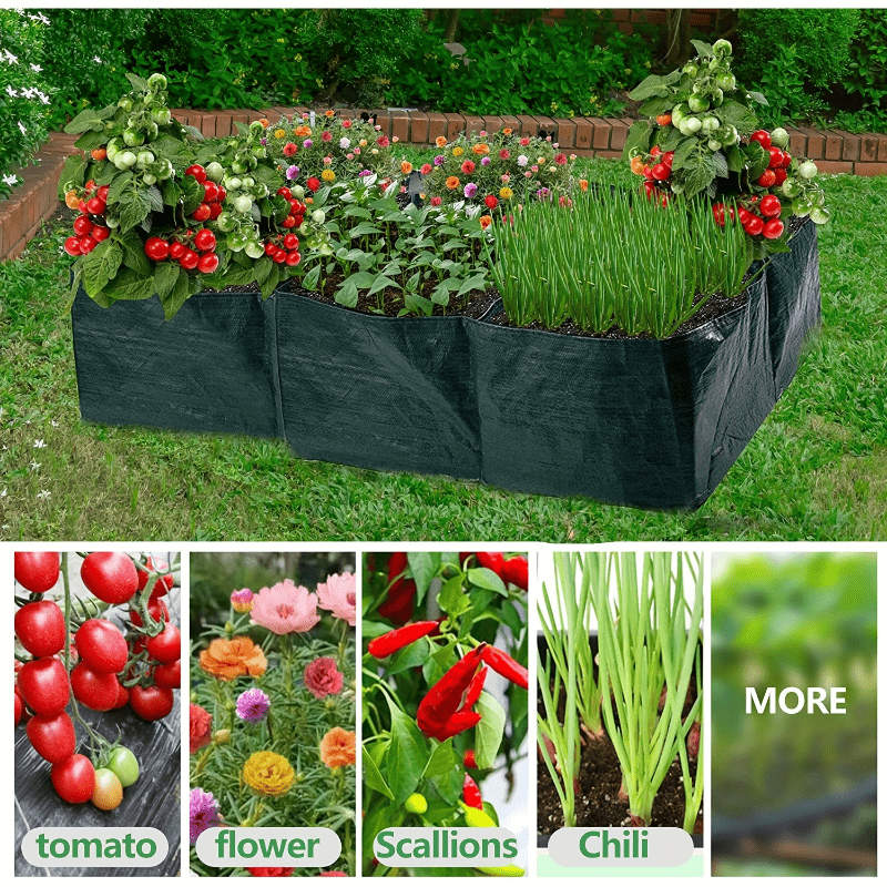 1pc Fabric Raised Garden Grow Bag Garden Planting With 6 Partition