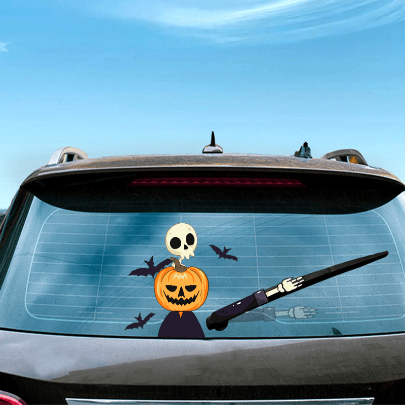 1 Packung) Halloween Wischeraufkleber Abnehmbares Auto Heckscheibe  Wischeraufkleber Autoaufkleber Dekoration (Stahlkralle)