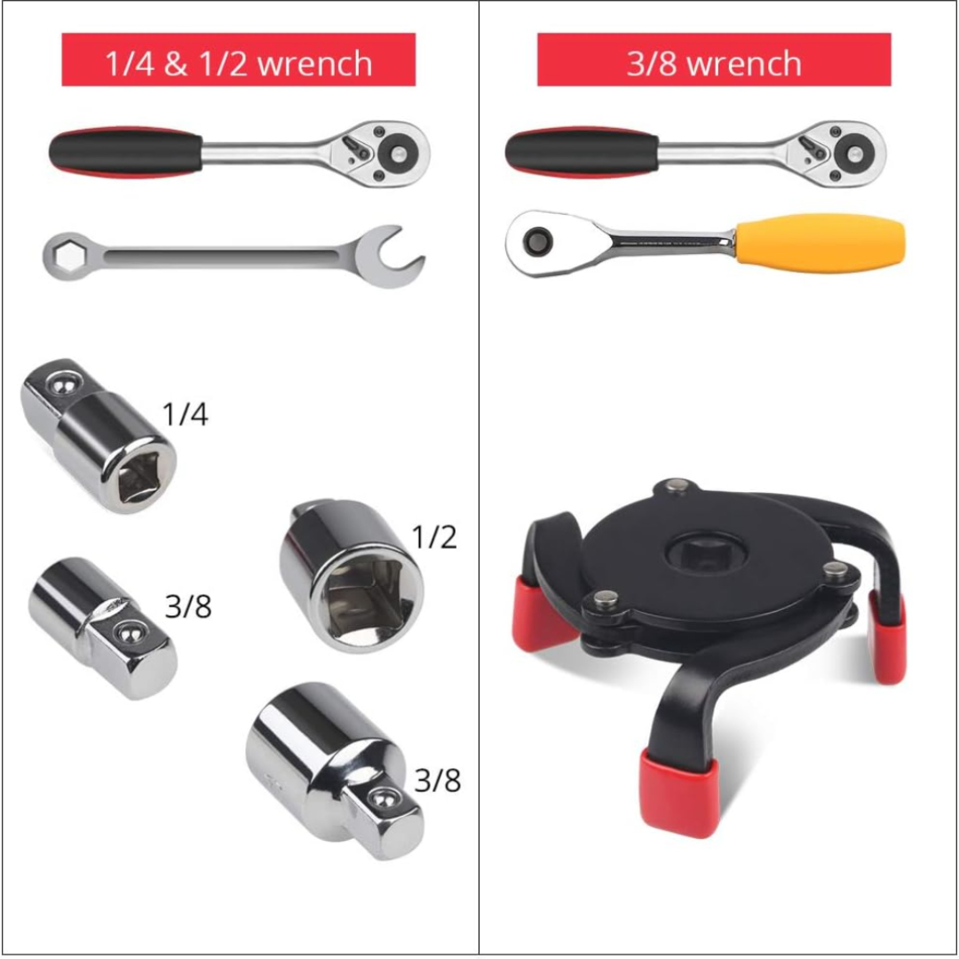 Universal Adjustable 3 Jaw Oil Filter Wrench Remover Tool For Removing Oil  Filters Range From In Diameter Include 1/2”-3/8” And 1/4”-3/8” Drive  Adapter - Temu Germany