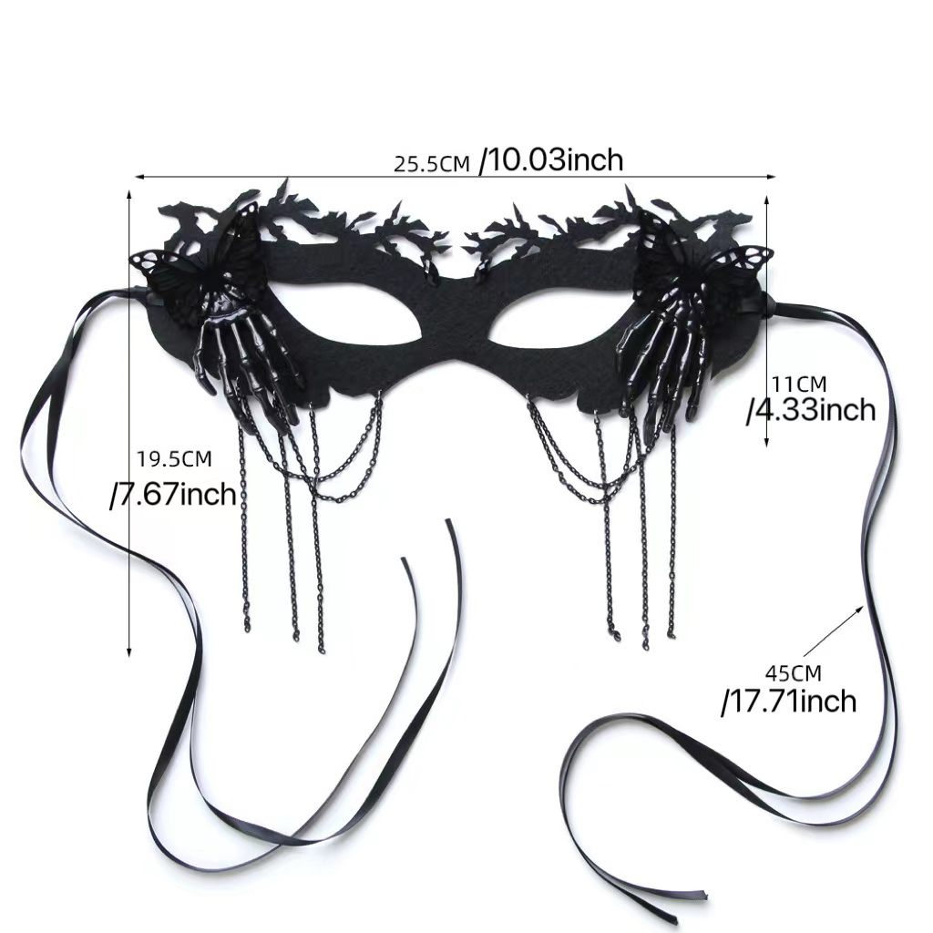 Halloween Tassel Butterfly Mask - Skeleton Hand Bone Grim Reaper Witch Vampire  Dress Up Mask For Masquerade Proms And Halloween Room Decor - Temu