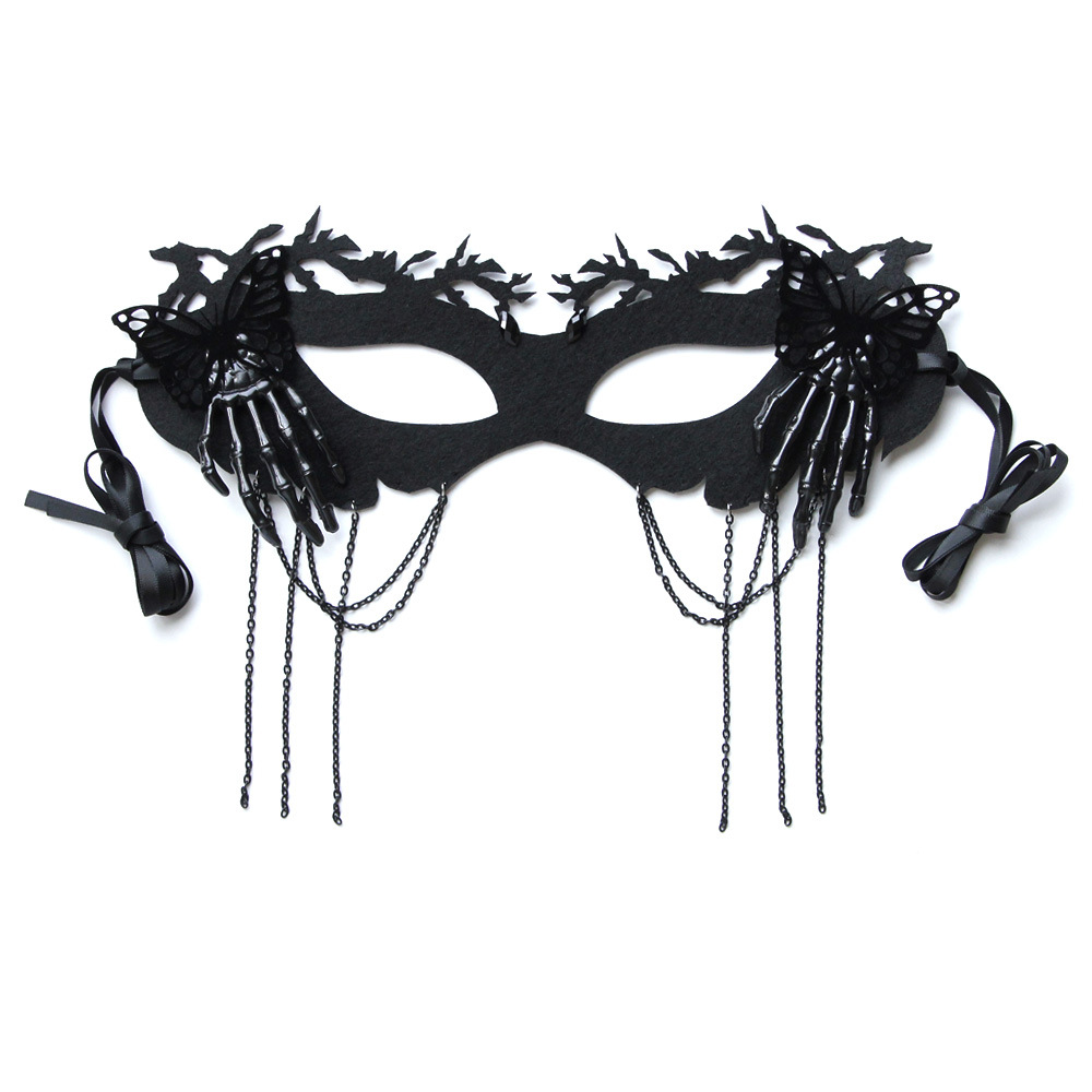 Halloween Tassel Butterfly Mask - Skeleton Hand Bone Grim Reaper Witch Vampire  Dress Up Mask For Masquerade Proms And Halloween Room Decor - Temu
