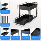 1pc under sink organizer with sliding drawer 2 tier sliding cabinet basket bathroom kitchen cabinet organizer with hooks storage cup home kitchen accessories