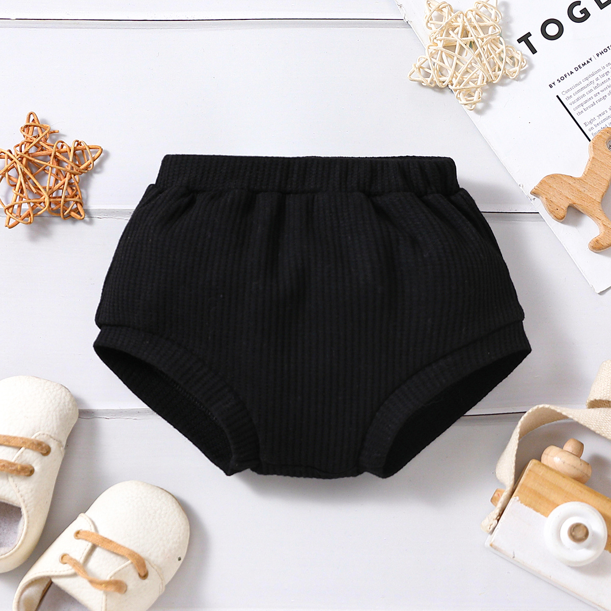 

Patpat Baby Boy/girl Solid Waffle Textured Shorts