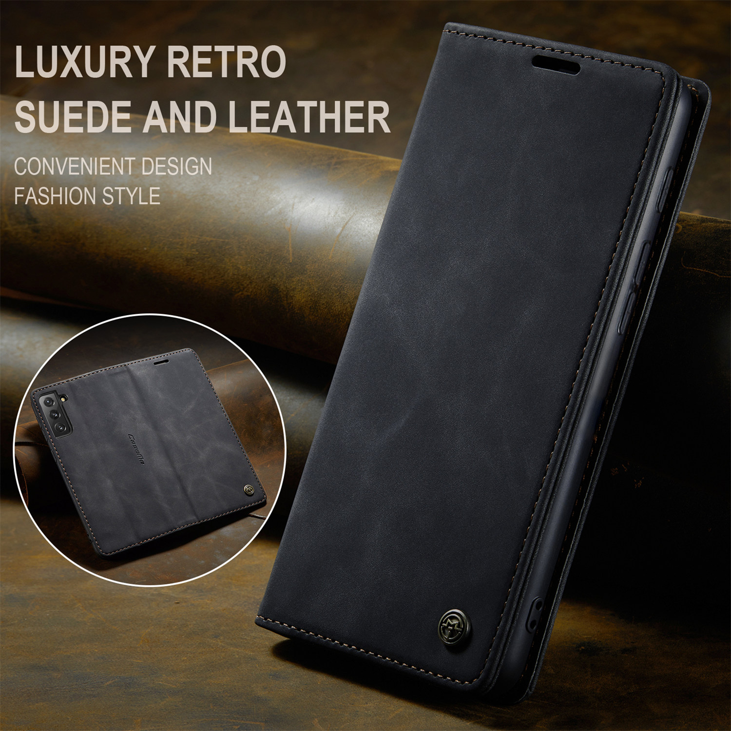 CaseMe Samsung Galaxy S23 Ultra Retro Flip Leather Wallet Case