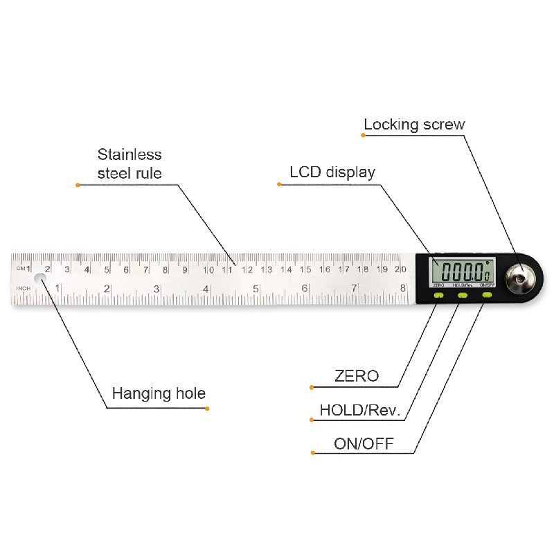 1pc stainless steel digital food thermometer with modern white LCD