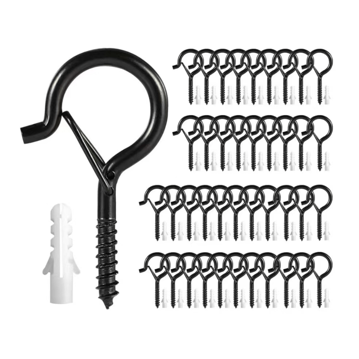 10pcs 20pcs 30pcs Q Hanger Hooks With Safety Buckle Windproof Screw 10pcs-20pcs-30pcs-q-hanger-hooks-with-safety-buckle-windproof-screw