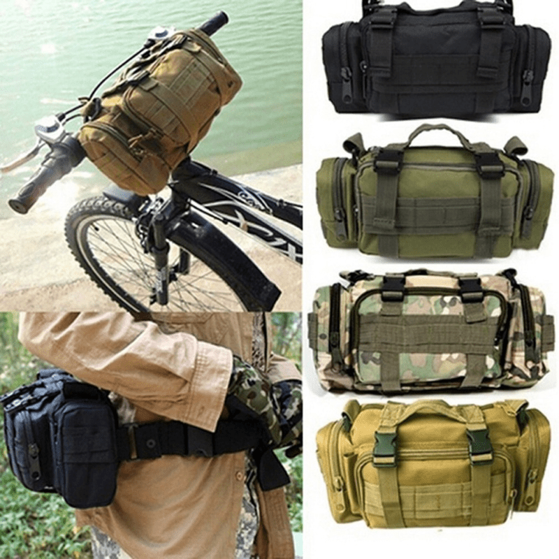 600D Nylon Outdoor Crossbody Bag Fishing Climbing Hiking Camping Shoulder  Bags Waterproof Pouch Bag 