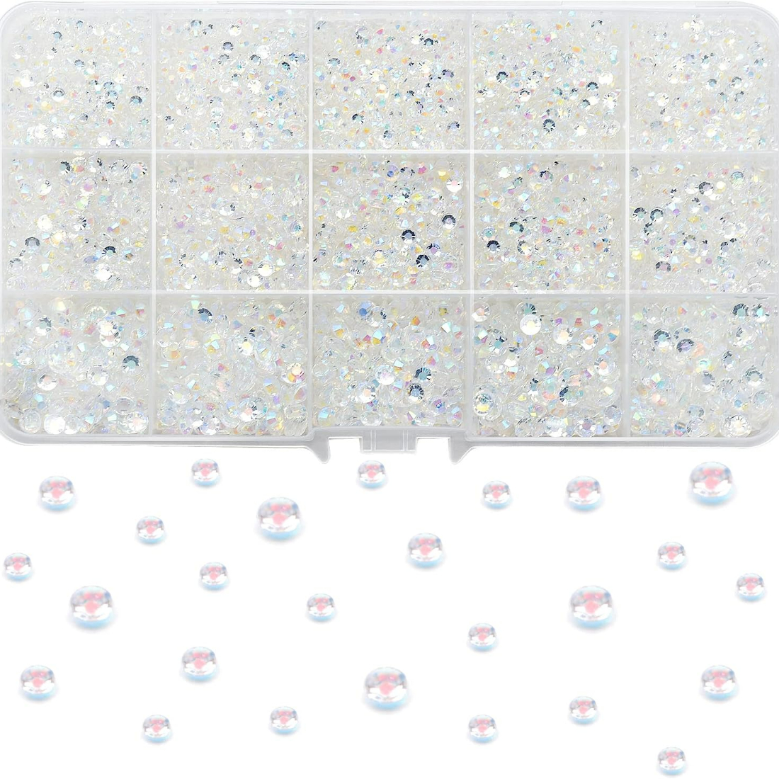 1500pcs 6mm Resin Rhinestones Bulk, Black Flatback Round Jelly Rhinestones Bedazzling Non Hotfix Crystal Gems Large Quantity Wholesale for DIY