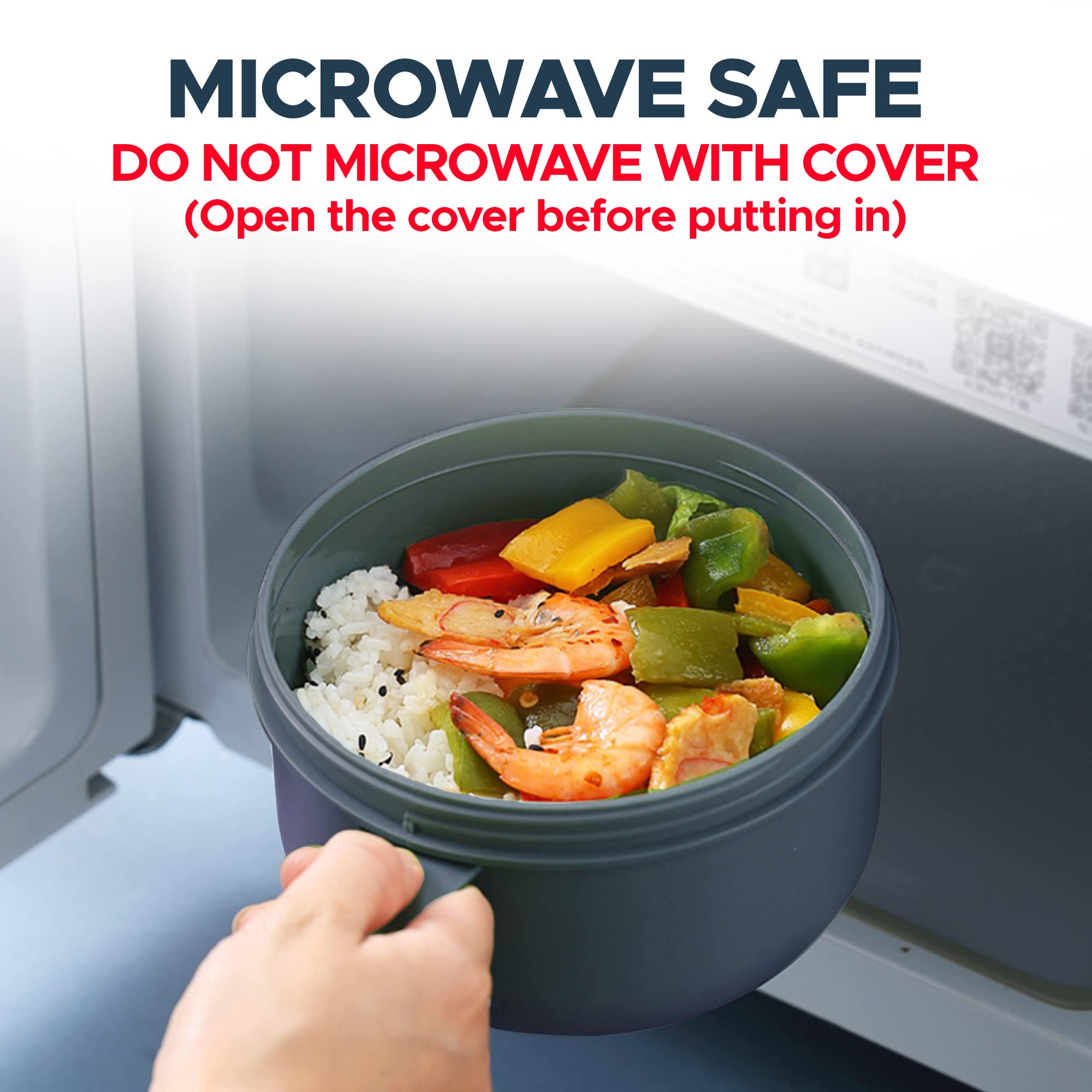 Microwave Ramen Bowl with Lid - Microwavable Noodle Cooker for Dorm Room  Essentials - Ramen Maker with Vent Opening- Microwave Safe Instant Noodles