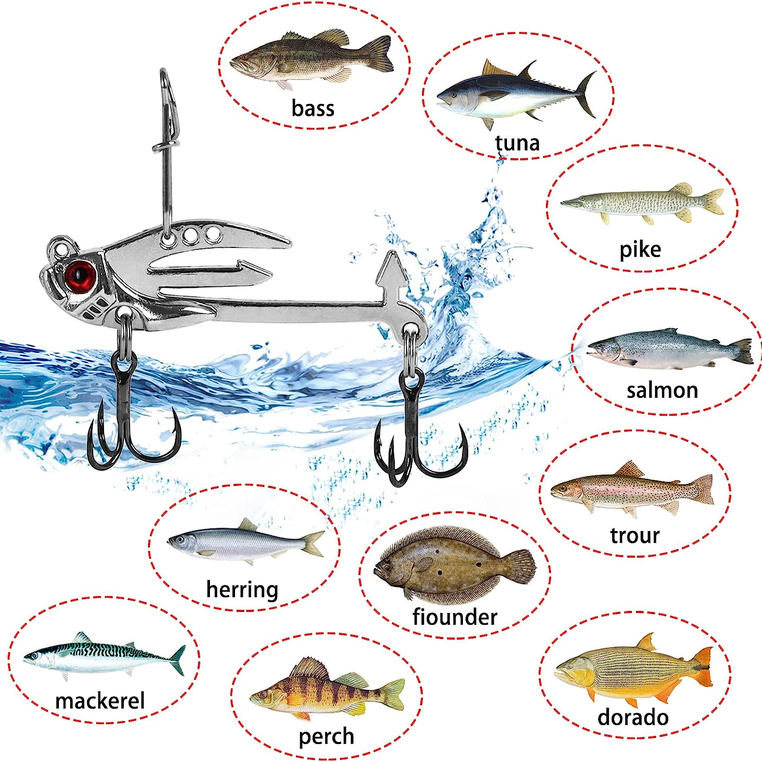 5pcs 5g Metal Vib Hard Blade Bait Fishing Spoon Lures for Bass, Walleye,  Trout, and Crappie in Freshwater and Saltwater