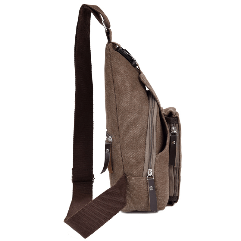 TULMAN Canvas Sling Cross Body Travel Bag, College Messenger One