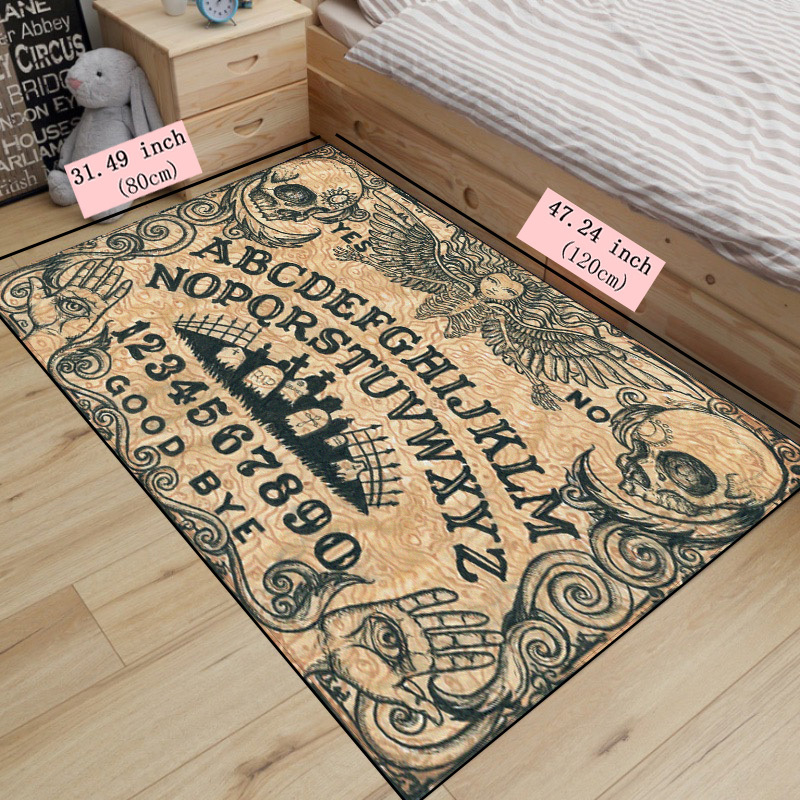 Halloween Skull Art Area Rug Non Slip Backing Bath Mat Indoor Outdoor Runner