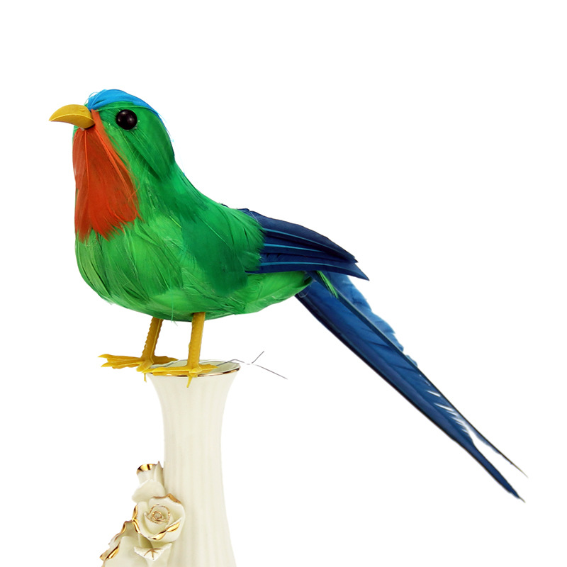 lwingflyer Oiseaux en Mousse de Simulation Artificielle colorée avec de  Vraies Plumes pour la décoration de fête Maison Jardin Ornement Accessoires  de