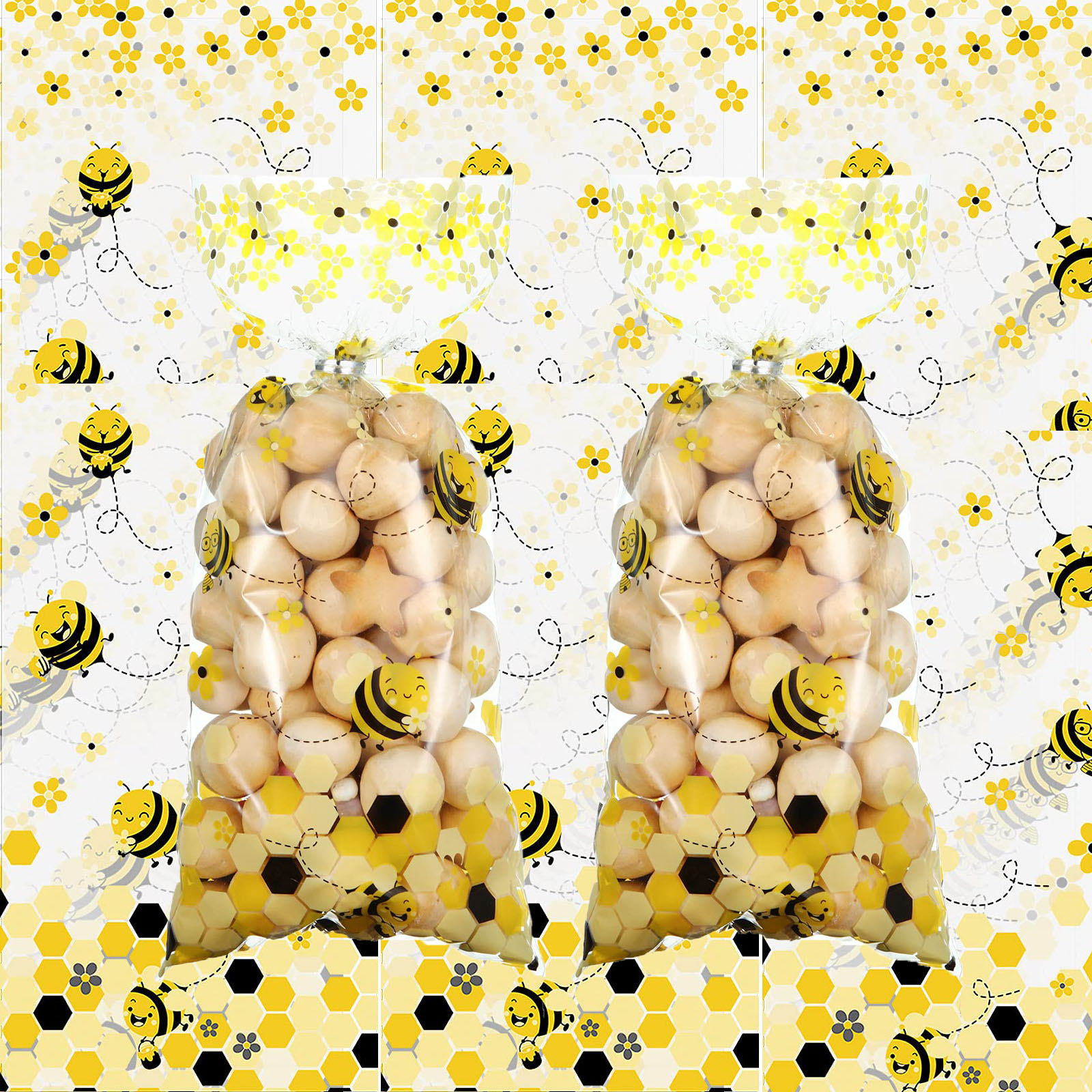 Bee Candy Bags Honey Transparent Plastic Goodie Bags For - Temu