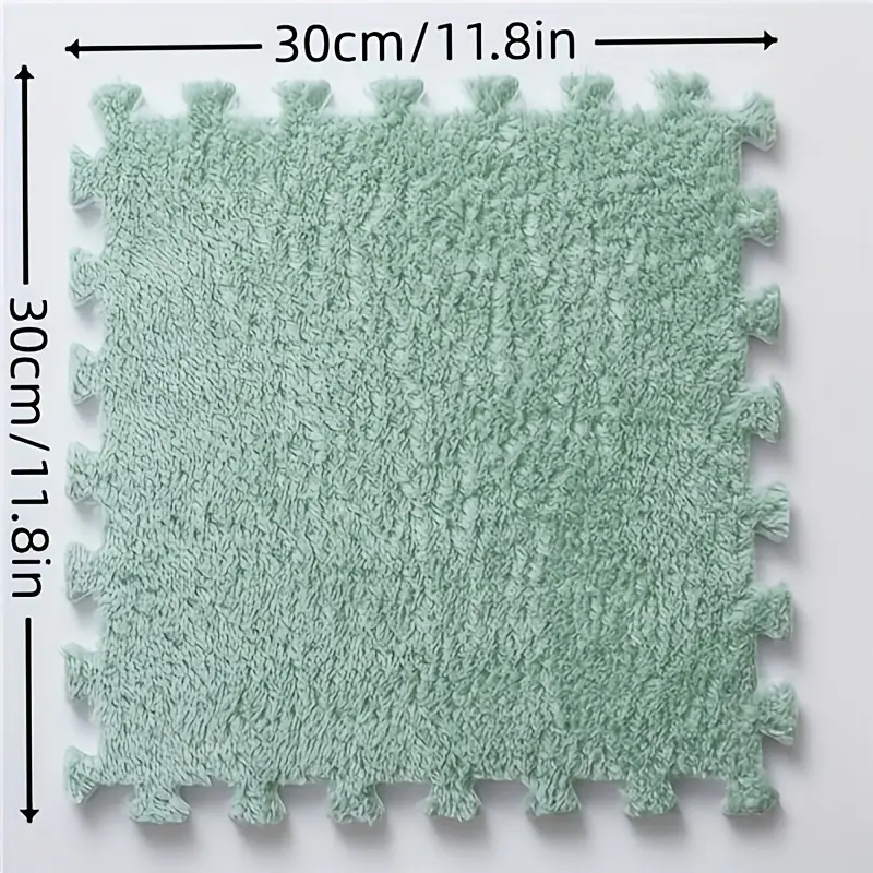 100PCS Plush Puzzle Foam Floor Mat, Soft Fluffy Interlocking Square Foam  Tiles, 12 X 12 / 1PCS Area Rugs Carpet for Parlor Bedroom