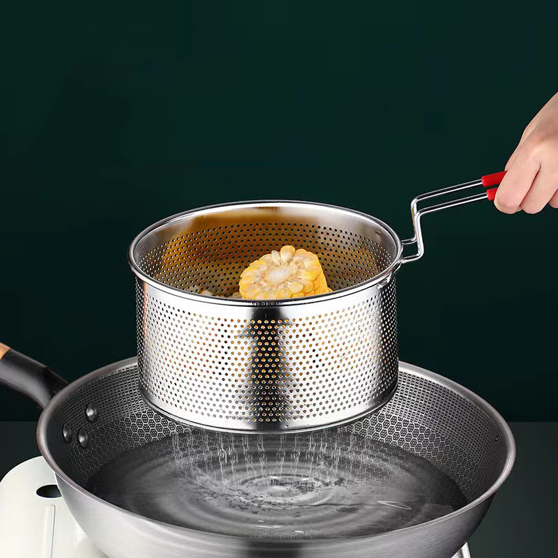Deep Fryer Pot With Basket, Small Deep Oil Fryer With Handle, Stainless  Steel Kitchen Gadgets For Home, Tempura Chips, Fries, Fish, And Chicken -  Temu United Arab Emirates