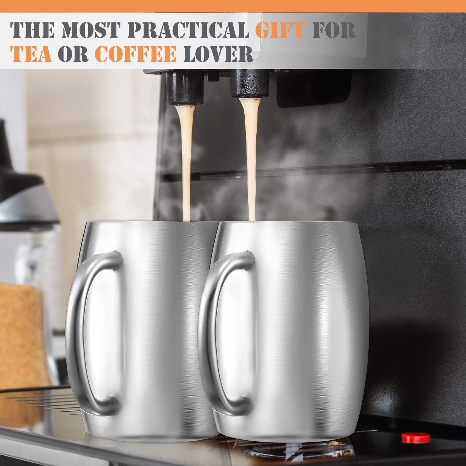 14iz Insulated Stainless Steel Coffee Mug With Lid Portable - Temu