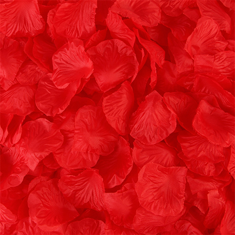 SITUMEIZI 1500 PCS Red Rose Petals Flower Artificial Fake Silk Rose Petals  Decorations for Wedding Valentine Day Decor Romantic Night Event Party
