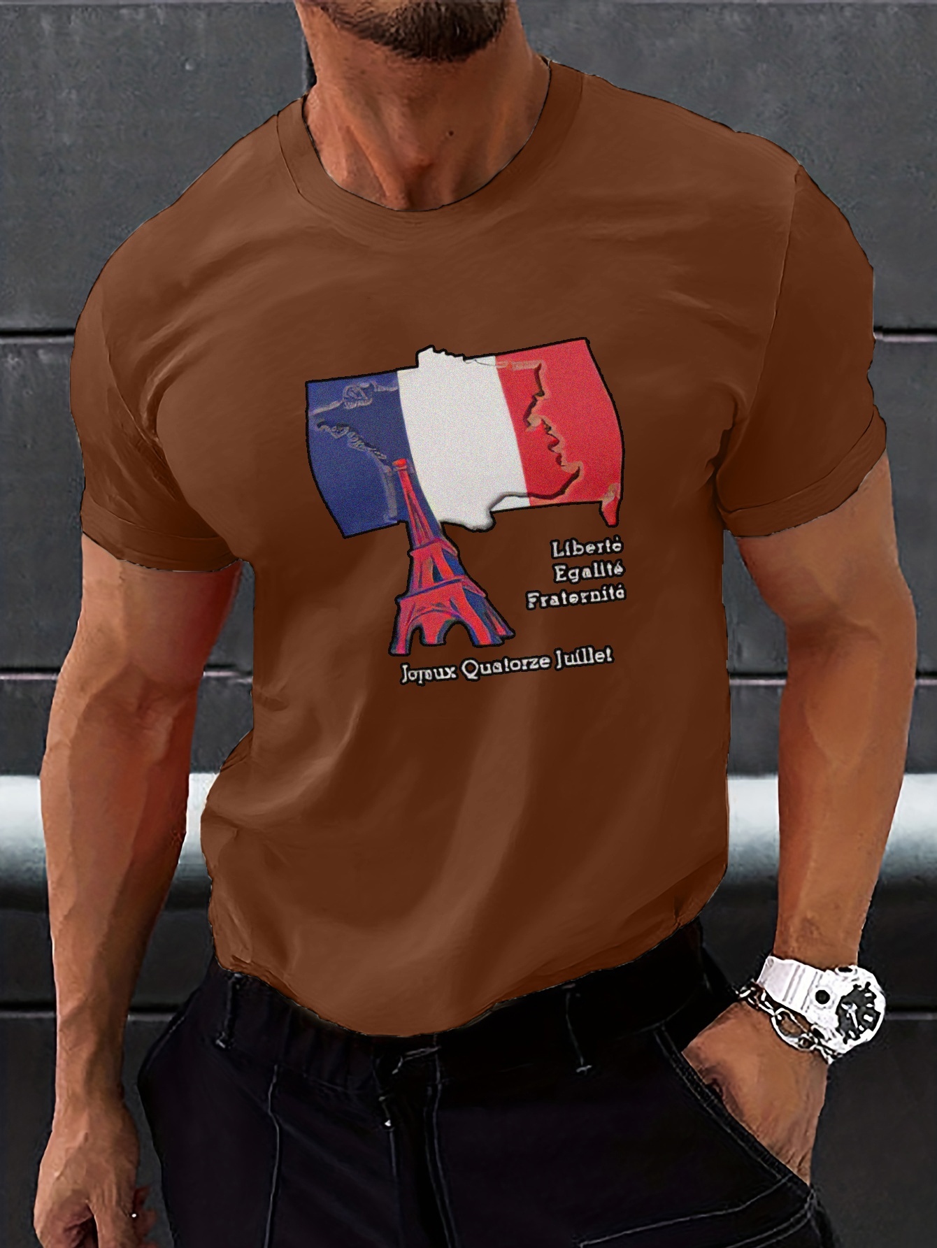 T-shirt manches courtes Liberto orange clair homme