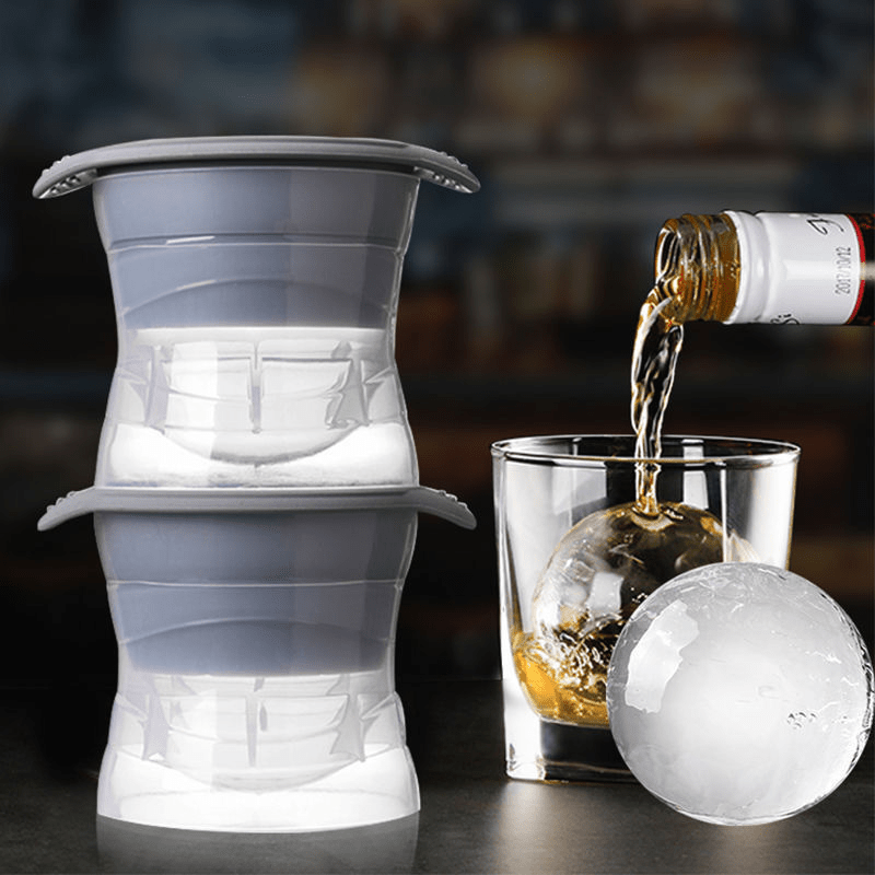 2pc Ice Ball Maker Mold Mini Round Ice Cube Tray Reusable with Lid for  Freezer