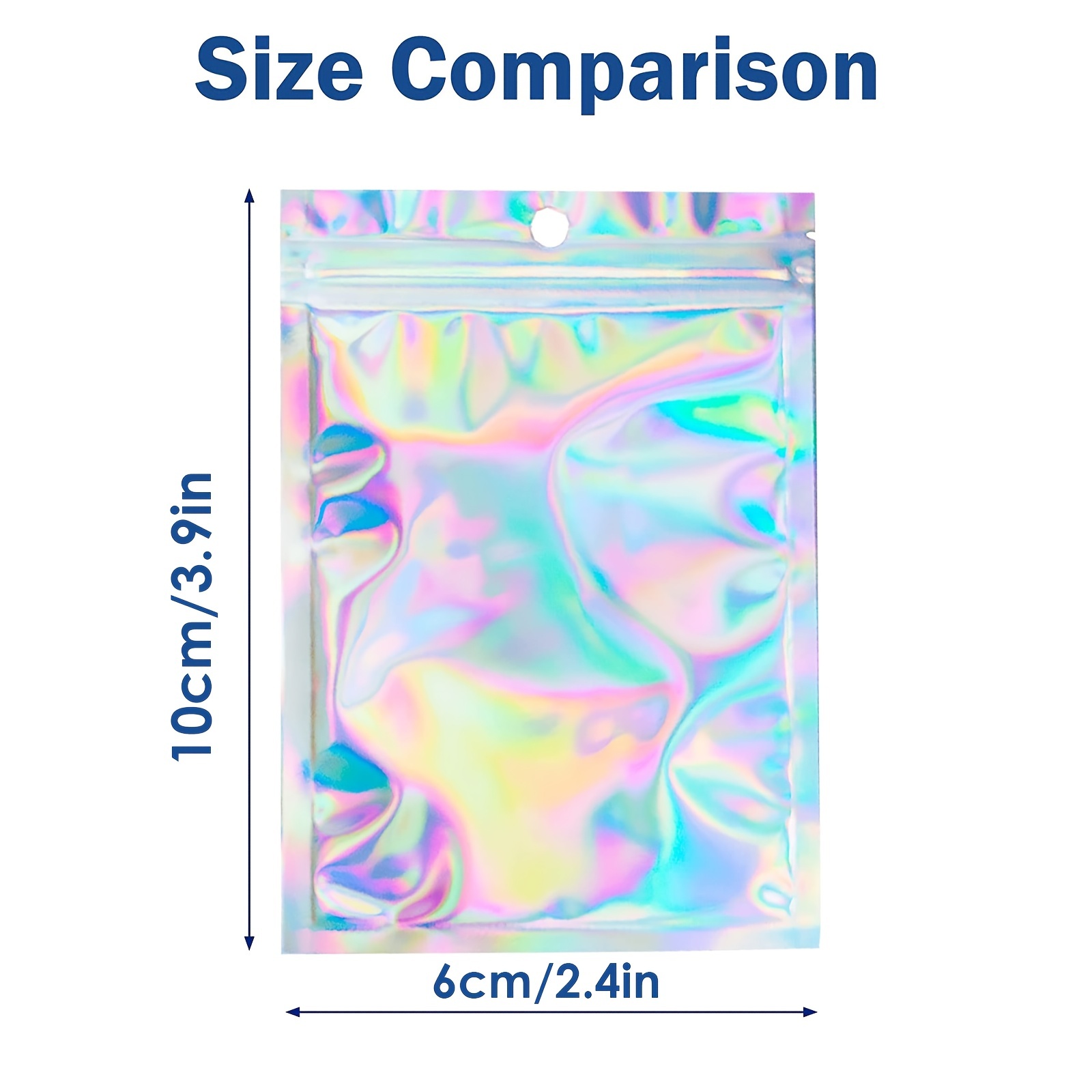 Gradient Holographic Bags Resealable Mylar Ziplock Bags - Temu