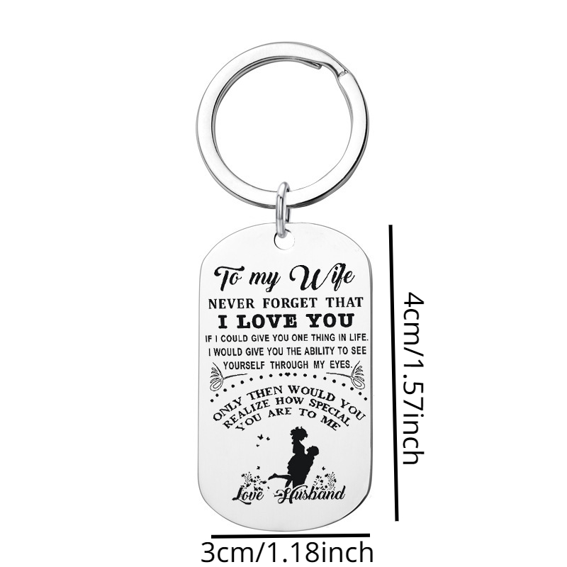Stainless Steel Couple Keychain Pendant Gift