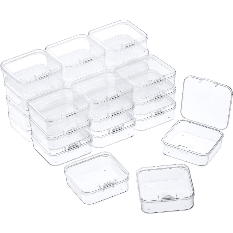 Plastic Transparent Round Storage Box, Slime Container With Lids