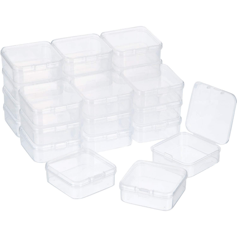 Small Plastic Boxes 10 Pack Clear Bead Storage Containers with Lid for  Beads, Je