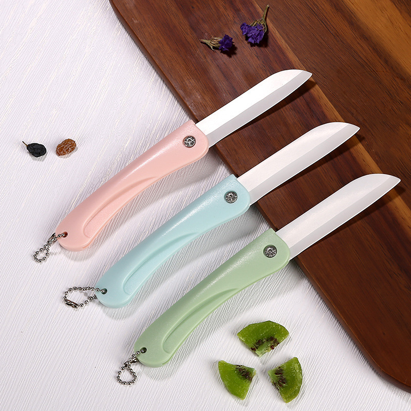 Ceramic Knife Small Kitchen Knife Portable Chain Folding - Temu