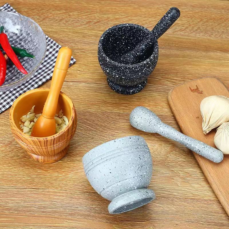 Juego de mortero y mortero de piedra, mortero de ajo, mortero con boca,  amoladora manual, accesorio de cocina (color : multicolor)