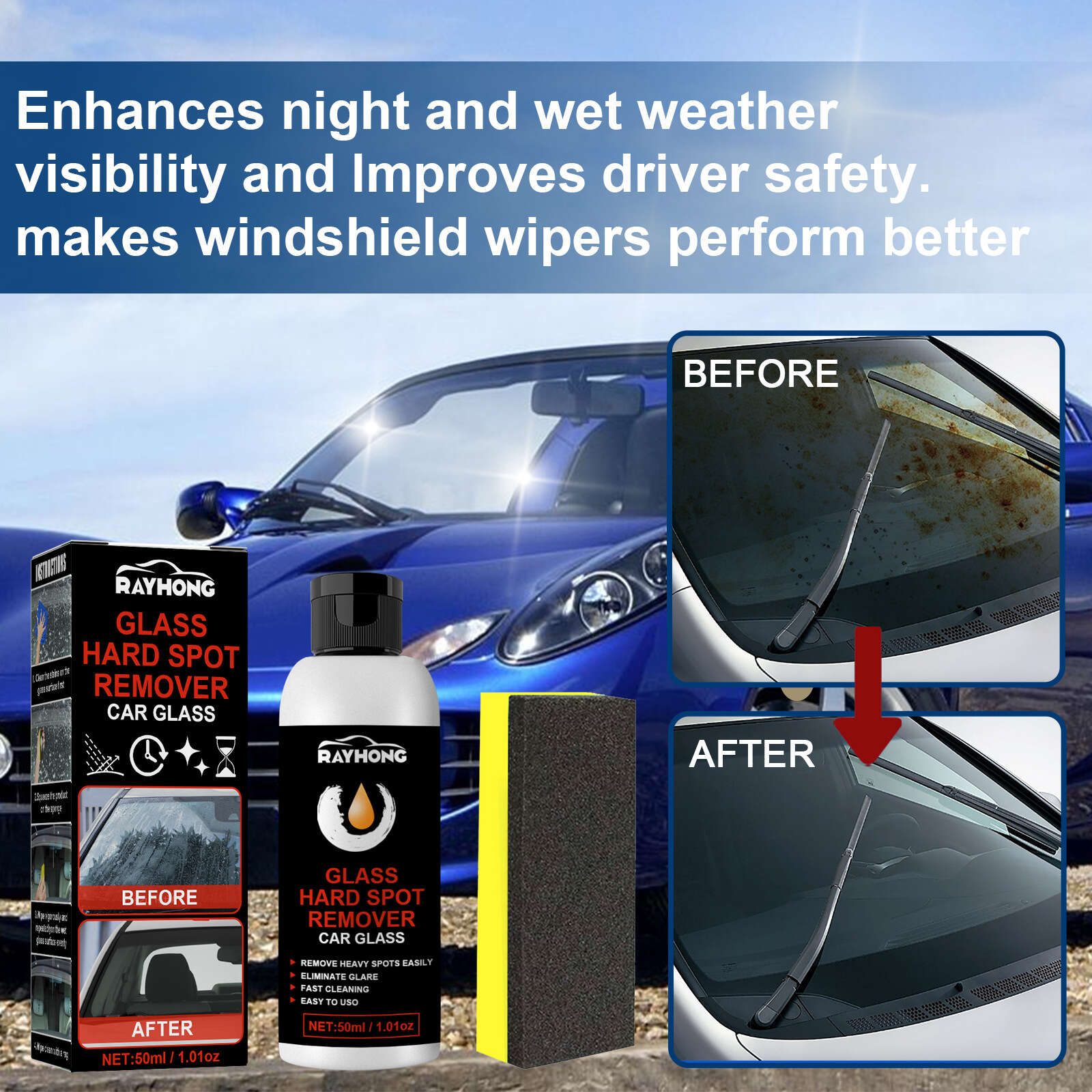 1/2 Bottles Ceramic Oxide Glass Scratch Remover, Professional Glass  Polishing Compound For Windshield, Glass