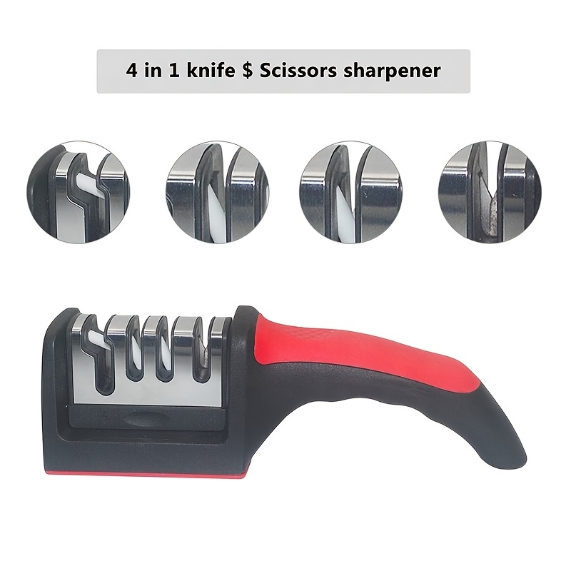 4 in 1 Knife Sharpener Professional Ceramic Tungsten Kitchen Sharpening  System