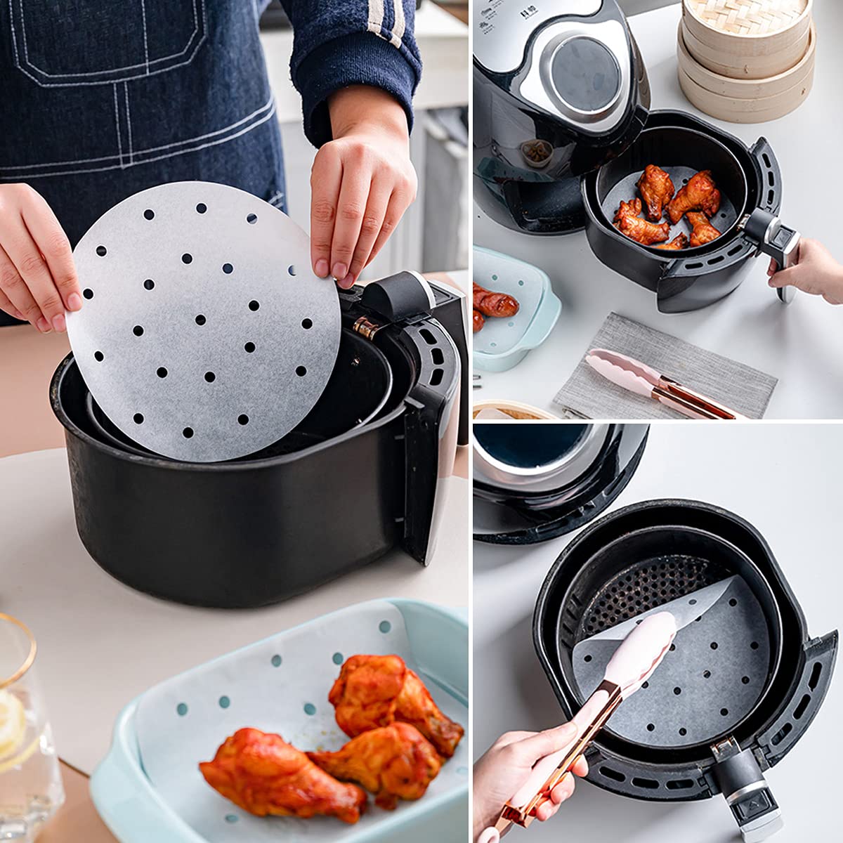 Disposable Air Fryer Liners With Holes Perforated Parchment - Temu