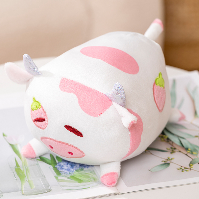 Cow Stuffed Animals Plush Toy Pillow, 12 Strawberry Cow Plush Toy, Cute  Soft Cow Plush Pillow Stuffed Strawberry Cow Plushie Birthday for Kids Home